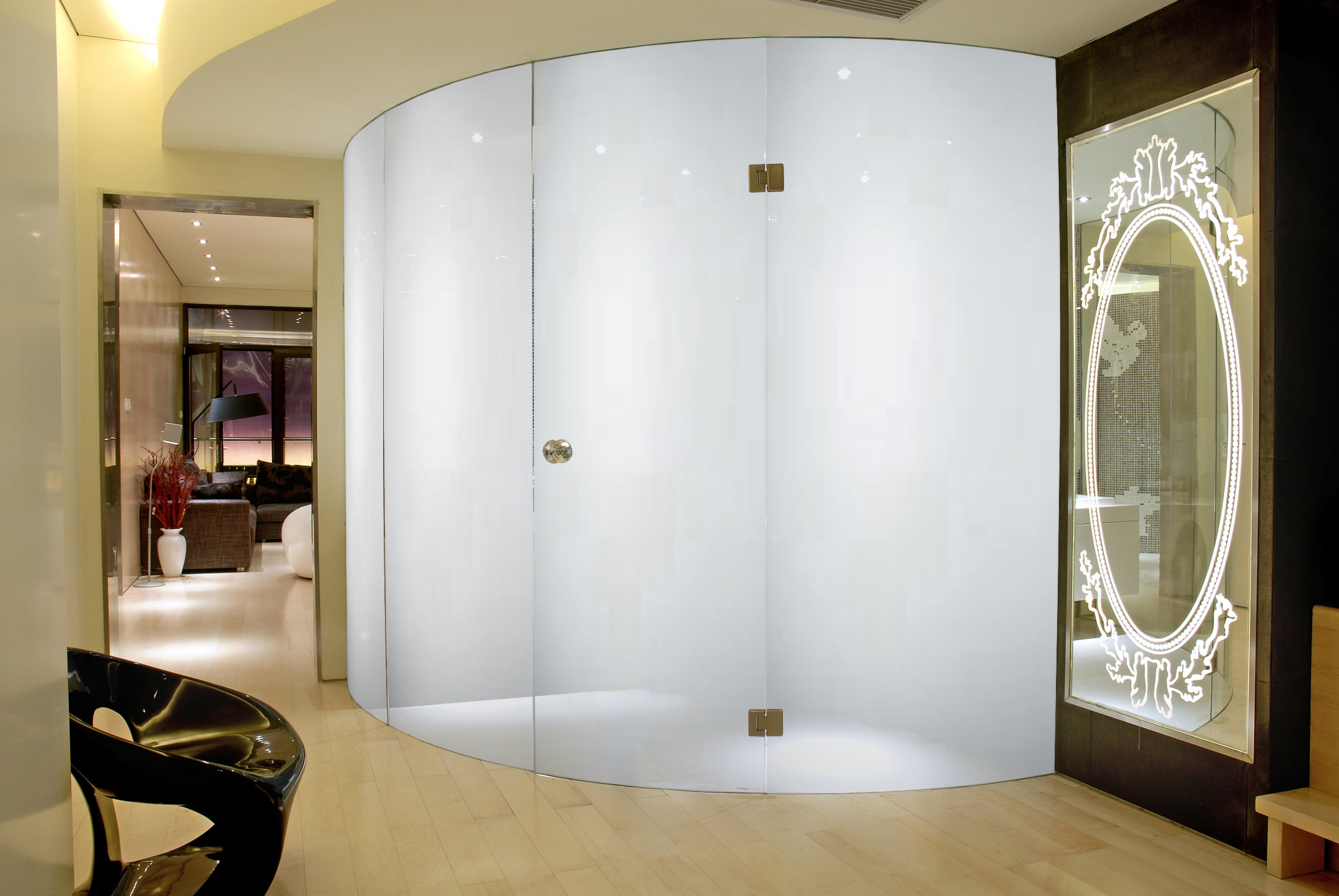 Switchable glass partitions