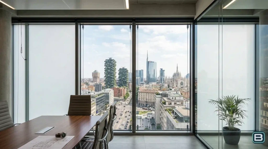 Smart Glass Milano installato in ufficio corporate zona prestigiosa